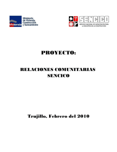 PROYECTO: RELACIONES COMUNITARIAS SENCICO Trujillo