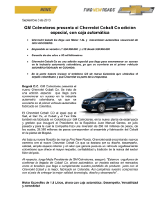 Septiembre 3 de 2013 GM Colmotores presenta el Chevrolet Cobalt