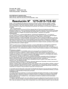 Res. N° 1275-2015-TCE-S2