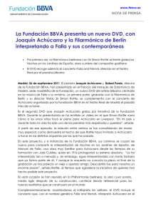 La Fundación BBVA presenta un nuevo DVD, con Joaquín