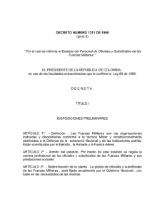 &ldquo; Por el cual se reforma el Estatuto del Personal de Oficiales y