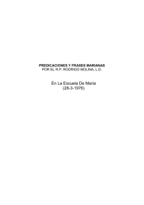 En La Escuela De María (28-3-1976) PREDICACIONES Y FRASES MARIANAS