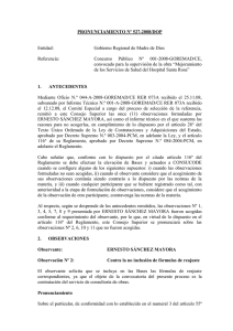 Mediante Oficio N.º 044-A-2008-GOREMAD/CE RER 073A
