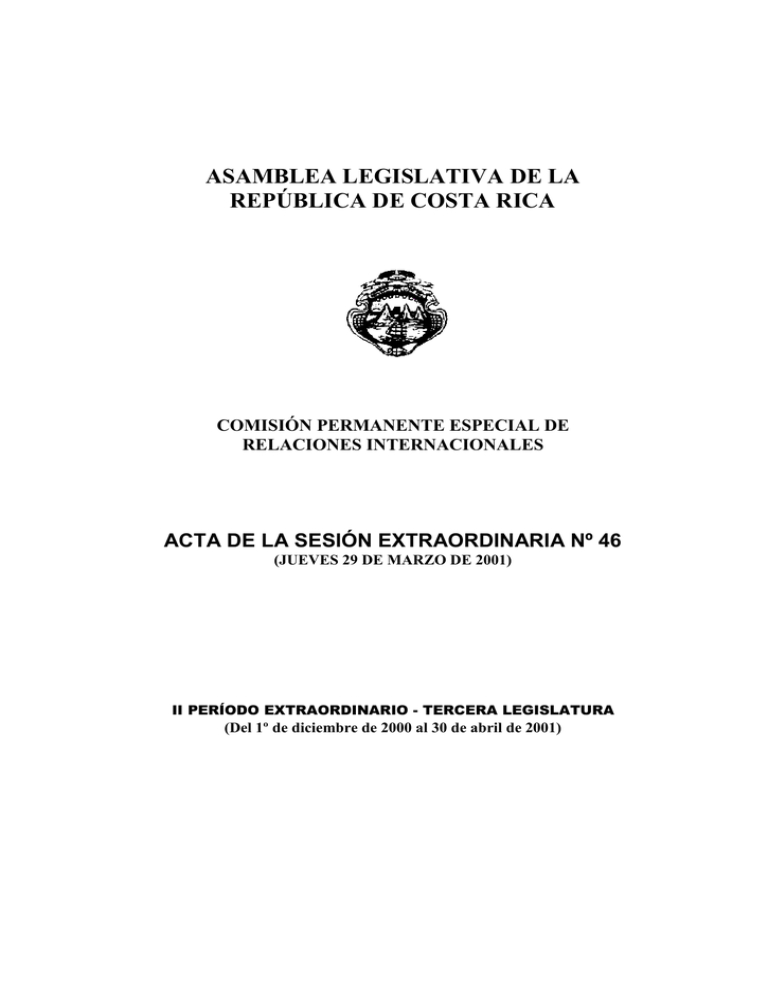 ASAMBLEA LEGISLATIVA DE LA REPÚBLICA DE COSTA RICA