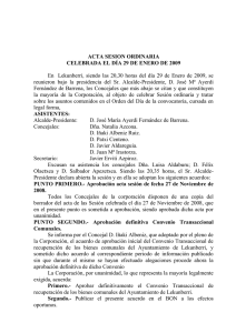 ACTA SESION ORDINARIA CELEBRADA EL DÍA 29 DE ENERO DE 2009