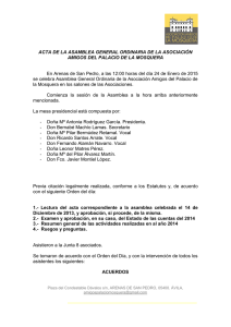 Acta Asam. Gral Ord 24-01-2015 - Asociación Amigos del Palacio