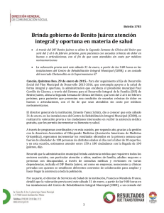 Brinda gobierno de Benito Juárez atención