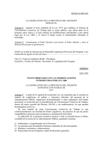 Resolución Nº 695 - Legislatura de Neuquén