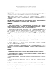 TERMINOS DE REFERENCIA CONSULTOR (ARQUITECTO) –  Cargo: