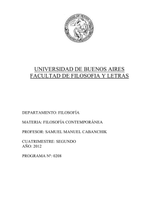programa de filosofia contemporanea - UBA