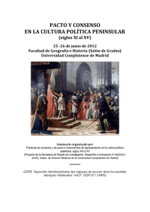 PACTO Y CONSENSO EN LA CULTURA POLÍTICA PENINSULAR (siglos XI al XV)