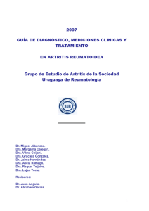 Guía de diagnóstico mediciones clínicas en Artritis Reumatoidea