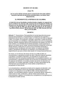 DECRETO 1571 DE 2006 - Registraduría Nacional del Estado Civil