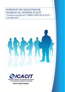 Application for Admission to ICACIT System