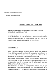 Proyecto de Declaración presentado por los Senadores María