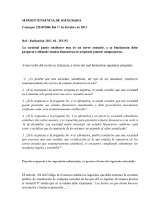 SUPERINTENDENCIA DE SOCIEDADES Concepto 220-092886 Del 17 de Octubre de 2012