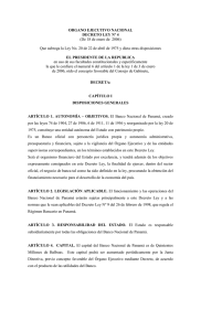 ORGANO EJECUTIVO NACIONAL DECRETO LEY Nº 4 (De 18 de