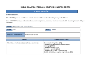 UNIDAD DIDÁCTICA INTEGRADA: MEJORANDO NUESTRO CENTRO 1-   IDENTIFICACIÓN