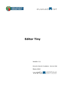 Manual del editor Tiny implementado en euskadi.net
