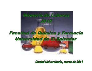 MEMORIA DE LABORES AÑO 2010 FAC. QUIMICA Y FARMACIA