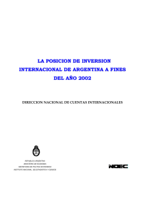 Posición de Inversión Internacional a fines de 2002