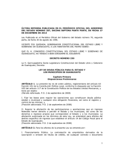 Ley de Deuda Pública para el Estado y los Municipios de Guanajuato.