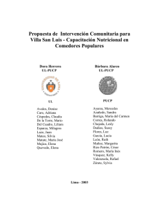 Propuesta de Intervención Comunitaria para Villa San Luis