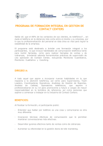 PROGRAMA DE FORMACION INTEGRAL EN GESTION DE CONTACT CENTERS