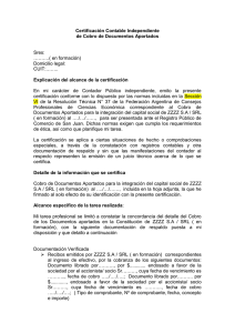 Certificación Contable de COBRO DE DOCUMENTOS