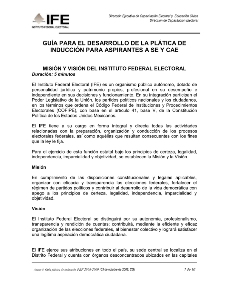 Misi n Instituto Nacional Electoral