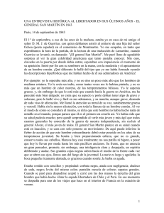 UNA ENTREVISTA HIST&Oacute;RICA AL LIBERTADOR EN SUS