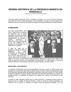 RESEÑA HISTÓRICA DE LA PRESENCIA MARISTA EN VENEZUELA