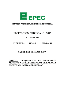 Empresa Provincial de Energía de Córdoba EPEC Licitación