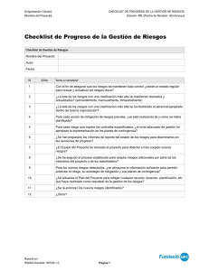Checklist de Progreso de la Gestión de Riesgos