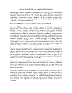 AMORTIZACIÓN DE LOS CARGOS DIFERIDOS (I)