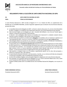 reglamento para la elección de junta directiva nacional de aspu