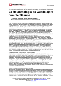 La Reumatología de Guadalajara cumple 20 años