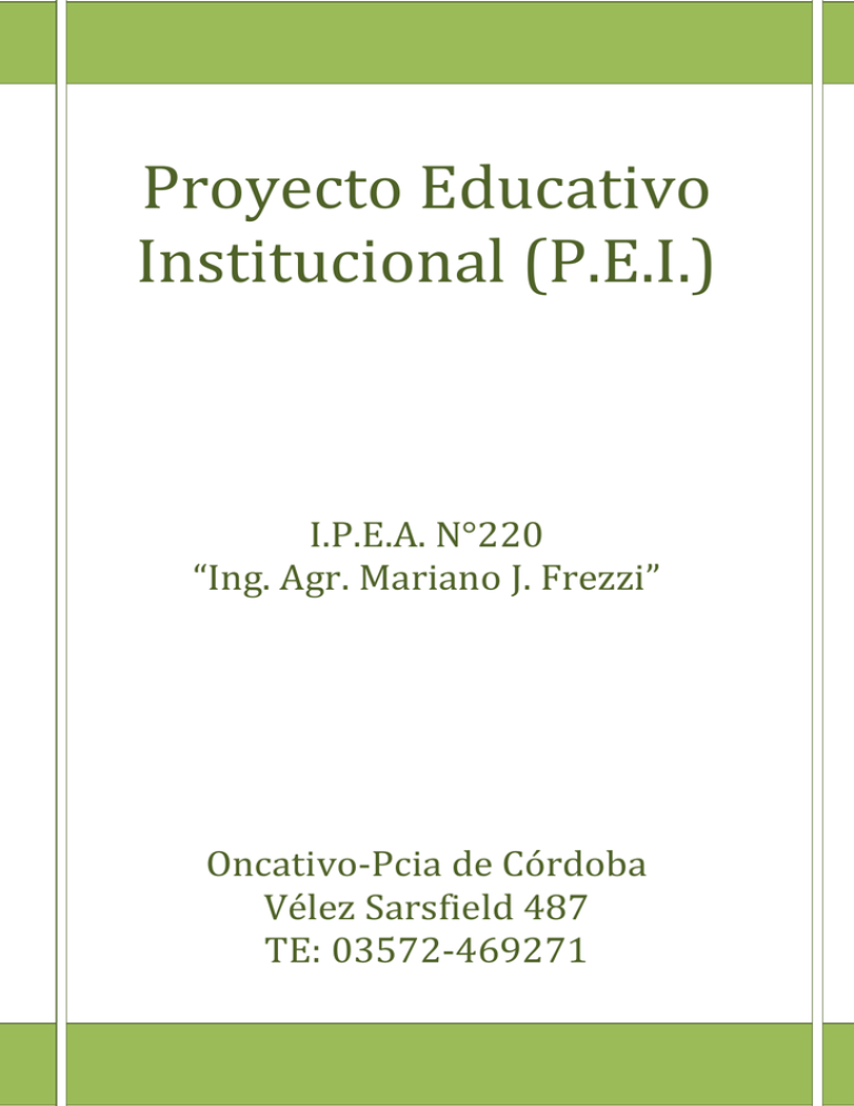 Proyecto Educativo Institucional (P.E.I.)