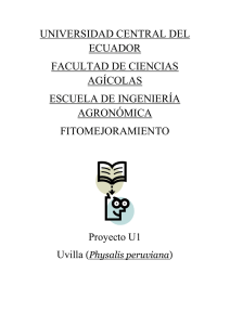 UNIVERSIDAD CENTRAL DEL ECUADOR FACULTAD DE CIENCIAS AGÍCOLAS
