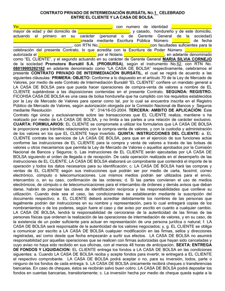 Contrato De Inversión Bursátil 6993