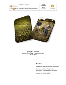 Seguimiento - Informe Ejecutivo Plan de Acción 2012