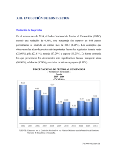 XIII. EVOLUCIÓN DE LOS PRECIOS