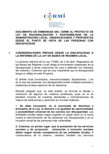 Enmiendas CERMI Proyecto Ley Racionalización y sostenibilidad