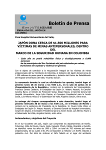 Boletín de Prensa 在コロンビア日本国大使館 EMBAJADA DEL