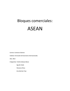 Bloques comerciales: ASEAN Carrera: Comercio Exterior. Cátedra
