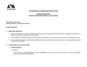 UNIVERSIDAD AUTÓNOMA METROPOLITANA  UNIDAD IZTAPALAPA División de Ciencias Sociales y Humanidades