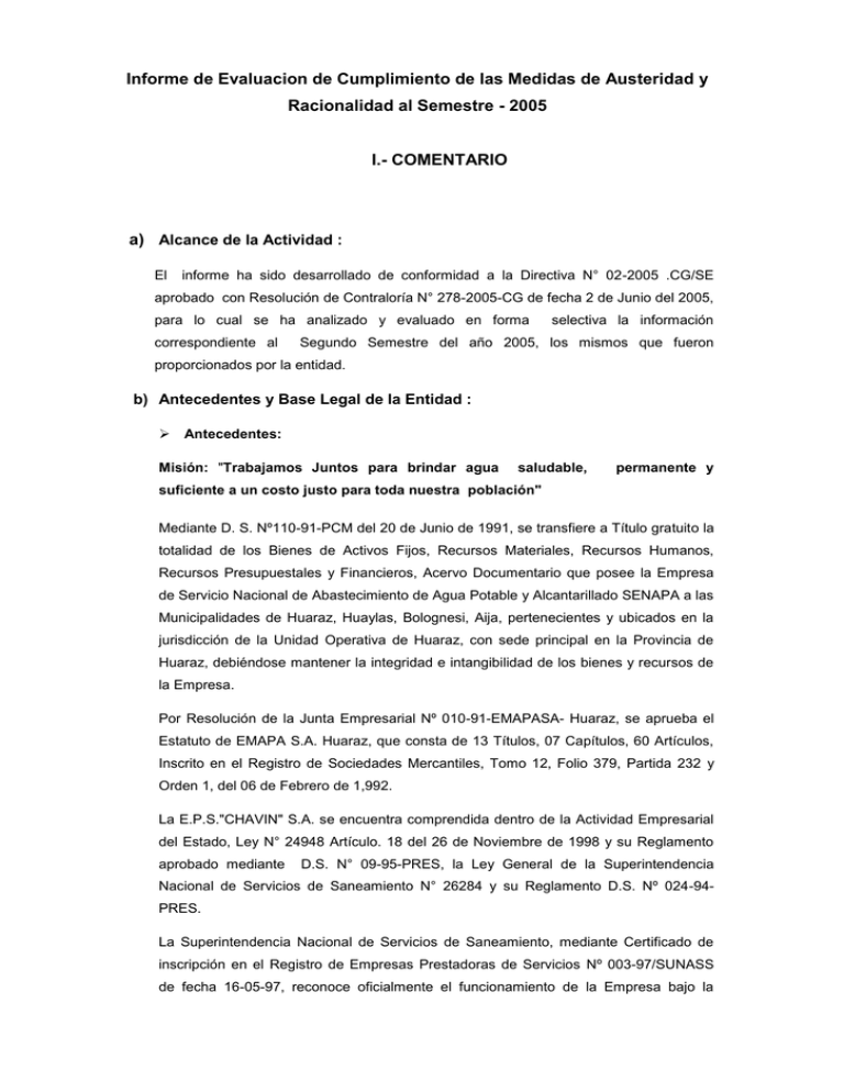 Informe De Evaluacion De Cumplimiento De Las