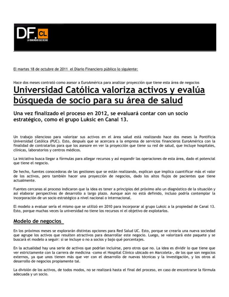 Universidad Cat lica Valoriza Activos Y Eval a