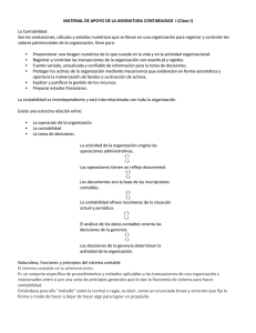 MATERIAL DE APOYO DE LA ASIGNATURA CONTABILIDAD  I (Clase... La Contabilidad :