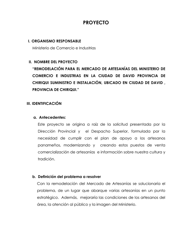 remodelación para el mercado de artesanías del ministerio de